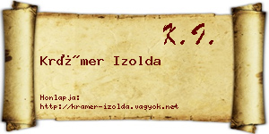 Krámer Izolda névjegykártya
