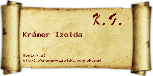 Krámer Izolda névjegykártya